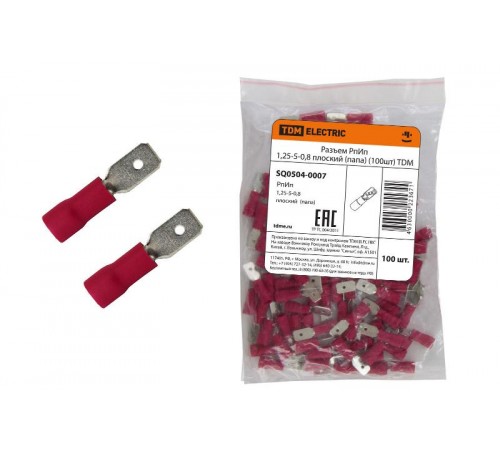 Разъем РпИп 1,25-5-0,8 плоский (папа) (100шт)   SQ0504-0007  TDM