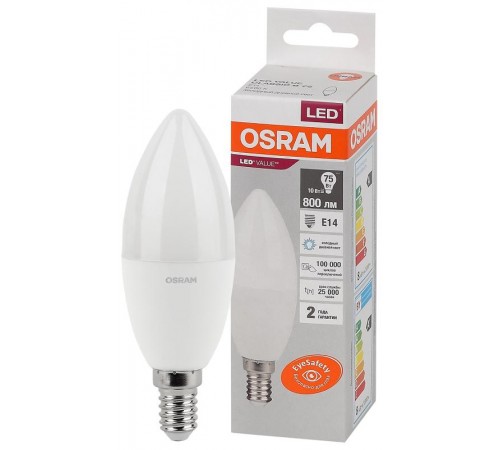 Лампа светодиодная LED Value CL- B 10W/865 230V E14 10X1  4058075579262  OSRAM