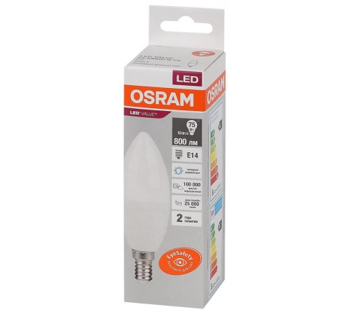 Лампа светодиодная LED Value CL- B 10W/865 230V E14 10X1  4058075579262  OSRAM