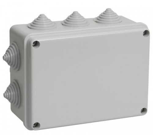 Коробка распределительная КМ41241 для о/п 150х110х70 мм IP44 (RAL7035, 10 гермовводов)  UKO10-150-110-070-K41-44  IEK