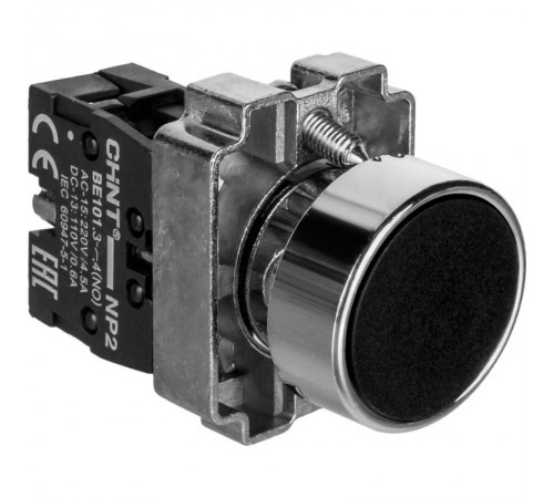Кнопка управления NP2-BL21 без подсветки, черная, 1НО, IP40 (R)  576043  CHINT