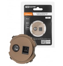 Розетка компьютерная RJ45 + TV розетка оконечная бронза, "Байкал"   SQ1819-0419  TDM