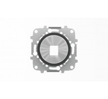 Накладка для 1-го суппорта/разъёма типа 2017... или 2018..., со стальным суппортом, серия SKY Moon, кольцо чёрное стекло2CLA861810A1501 ABB