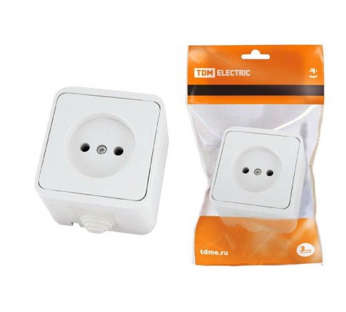 Розетка 2П OУ IP44 10А белая "Орель"   SQ1802-0004  TDM