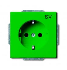 ABB Basic 55 Зелёный Розетка SCHUKO 16А 250В, с маркировкой SV  2011-0-6152  ABB