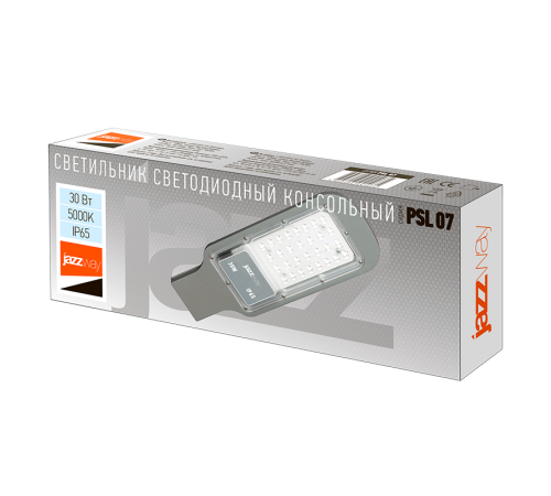 Светильник светодиодный уличный консольный PSL 07 30w 5000K IP65 (3г.гар)  .5041035  Jazzway