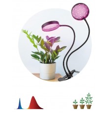 Светильник для растений на прищепке FITO-20W-АLED-R красно-синего спектра 20 Вт черный  Б0053290  ЭРА