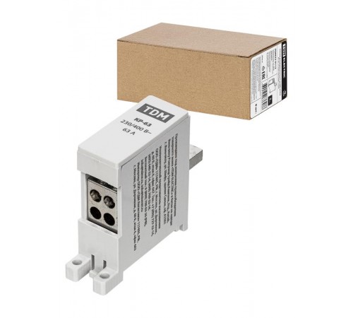 Клемма распределительная на DIN-рейку КР-63 1П 63А (4х10мм)  SQ0823-0112  TDM