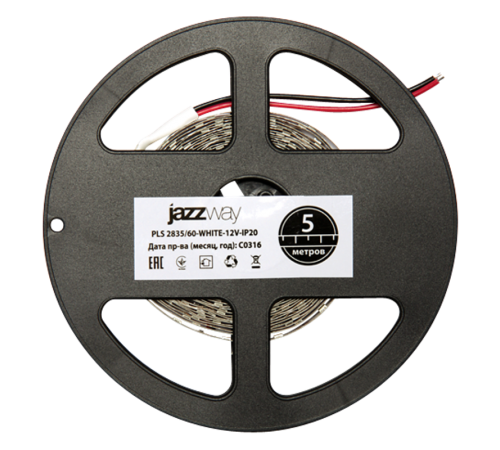 Лента светодиодная LED PLS 2835/120 12Вт 12В 3500К IP65 5м  2859112  Jazzway