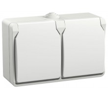 FORS Розетка 2-я с з/к/ш О/У 16А IP54 РСб22-3-ФБ Белый  ERS22-K01-16-54-DC  IEK