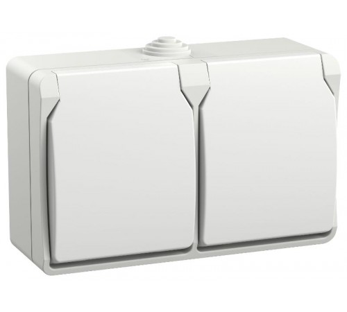 FORS Розетка 2-я с з/к/ш О/У 16А IP54 РСб22-3-ФБ Белый  ERS22-K01-16-54-DC  IEK