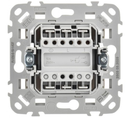 FLITE Выключатель 2-клавишный 10А ВС12-1-0-ФлШ шампань  FI-V20-0-10-1-K37  IEK