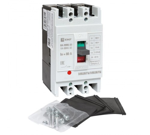 Выключатель автоматический ВА-99М 63/80А 3P 15кА EKF Basic  mccb99-63-80mI  EKF
