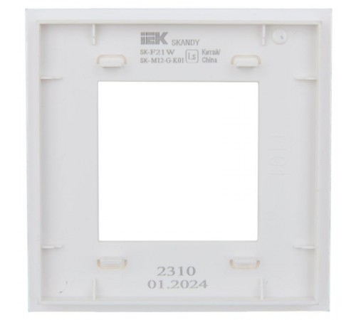 SKANDY Рамка 1-местная SK-F21W стекло арктический белый   SK-M12-G-K01  IEK