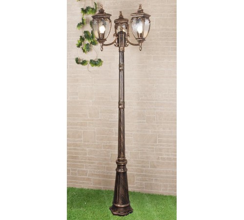 Светильник садово-парковый GLYF-8024F/3 Andromeda F/3 черное золото  a028000  Elektrostandard