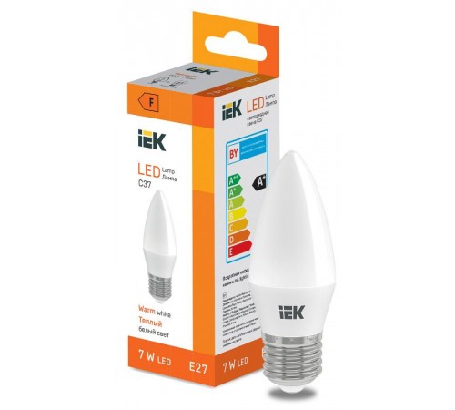 Лампа светодиодная Candle C37 600lm 3000K E27  LL-I-C37-7-230-30-E27  IEK