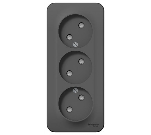 Blanca Антрацит О/У с изолирующей пластиной Розетка 3-ая без заземления со шторками 16А,250В  BLNRA001316  SE