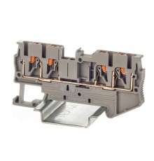 Клемма проходная, зажим push-in, 4 точки подключения, 2.5 кв.мм, серая  VPR-2.5-QUATTRO-GY  DKC