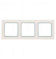 Стокгольм Рамка 3-местная белая с линией цвета синий EKF PROxima  EAM-G-304-30  EKF