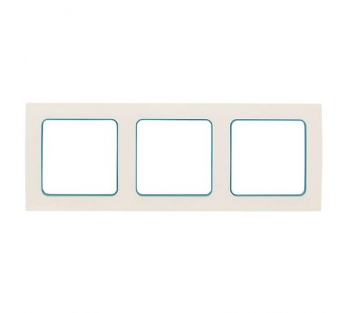 Стокгольм Рамка 3-местная белая с линией цвета синий EKF PROxima  EAM-G-304-30  EKF