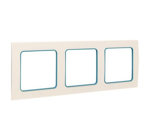 Стокгольм Рамка 3-местная белая с линией цвета синий EKF PROxima  EAM-G-304-30  EKF