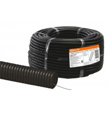 Труба гофрированная ПНД d 25 с зондом (25 м) легкая черная  SQ0413-2503  TDM