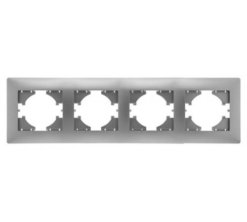 Bravo РАМКА 4-местная, цвет серебро.  С1040-004  GUSI Electric