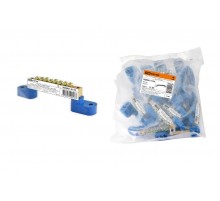 Шина "N" нулевая 6х9мм на двух угл. изоляторах 8 групп инд. стикер  SQ0801-0134  TDM