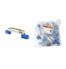 Шина "N" нулевая 6х9мм на двух угл. изоляторах 8 групп инд. стикер  SQ0801-0134  TDM