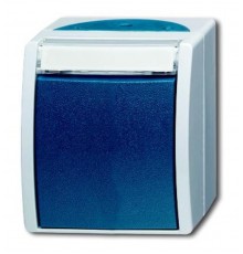 Переключатель 1-клавишный, IP44, для открытого монтажа, серия ocean, цвет серый/сине-зелёный  1085-0-1637   2CKA001085A1637  ABB