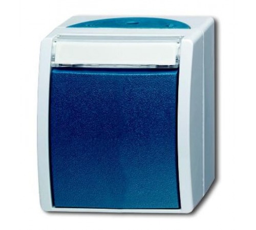 Переключатель 1-клавишный, IP44, для открытого монтажа, серия ocean, цвет серый/сине-зелёный  1085-0-1637   2CKA001085A1637  ABB