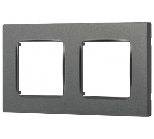 Рамка для розеток и выключателей  Серия 12 12-5202-12 на 2 поста, Классик, графит  Б0067759  ЭРА