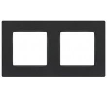 Рамка для розеток и выключателей  Серия 12 12-5202-12 на 2 поста, Классик, графит  Б0067759  ЭРА