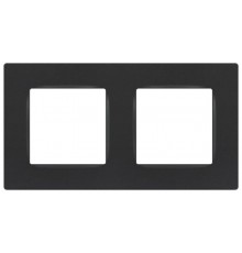 Рамка для розеток и выключателей  Серия 12 12-5202-12 на 2 поста, Классик, графит  Б0067759  ЭРА