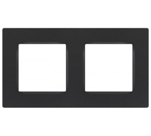 Рамка для розеток и выключателей  Серия 12 12-5202-12 на 2 поста, Классик, графит  Б0067759  ЭРА