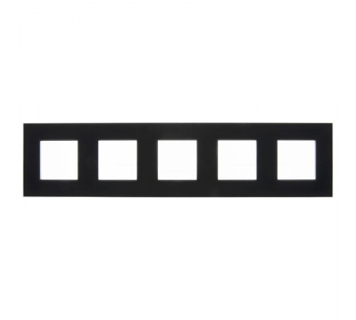 SKANDY Рамка 5-местная SK-F25Bl стекло черный   SK-M52-G-K02  IEK