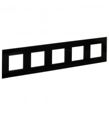 SKANDY Рамка 5-местная SK-F25Bl стекло черный   SK-M52-G-K02  IEK