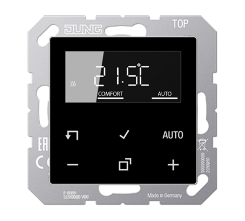 Комнатный контроллер с дисплеем "стандарт"(механизм+накладка); черный; A500 TRDA1790SW Jung