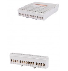 Шина "L" "фаза" в сером изоляторе на DIN-рейку 6x9мм 15 групп  SQ0801-0213  TDM