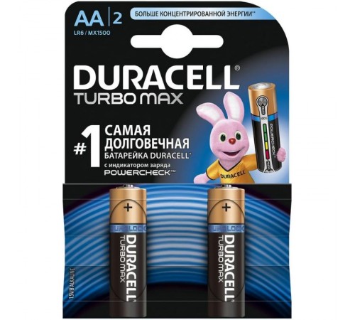 Элемент питания Duracell LR6-2BL TURBO  Б0014047  Duracell
