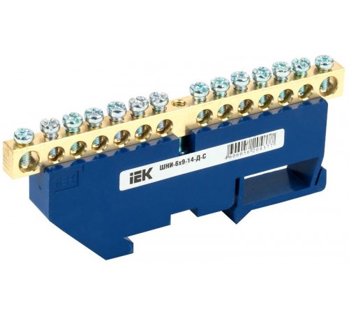 Шина N "ноль" на DIN-изоляторе ШНИ-6х9-14-Д-С  YNN10-69-14D-K07  IEK