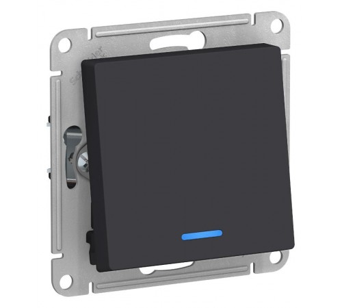 AtlasDesign Карбон Переключатель 1-клавишный с подсветкой, сх.6а, 10АХ, механизм  ATN001063  SE