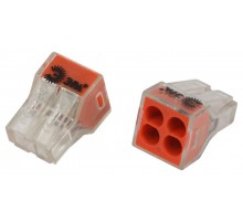 Клемма  NO-225-364 быстрозажимная 773-604 прозрачная 4-проводная 0.75-4.0 мм2 (упаковка 50 шт.)  Б0067906  ЭРА