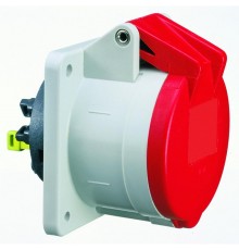 Розетка панельная прямая 16A 5p 400V 6h IP44 фланец 70 x 70 x 4 QC I 13895-Bals I Bals