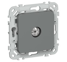 FLITE Розетка TV экран. проходная тип M РТВм-1-1-2-ФлМА мокрый асфальт  FI-A13-P-K80  IEK