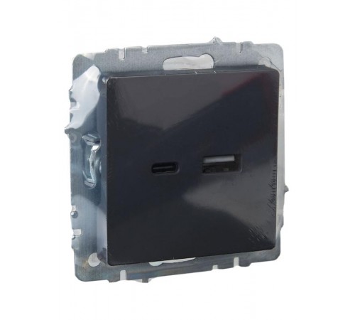 BRITE Розетка USB A+C 18Вт РЮ11-1-БрГ графит  BR-U22-018-K53  IEK