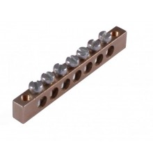 Шина _PE_ 63.12.2 Шина "РЕ" на 12 присоединений  63А 2 крепежных отверстия  Шина _PE_ 63.12.2  HEGEL