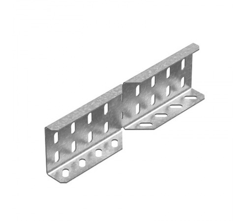 Соединитель боковой угловой к лоткам ПЛК высотой 60 мм, толщ. 1,5 мм, гор. цинк, 384767  СБУП-60-1,5-ГЦ   Ostec