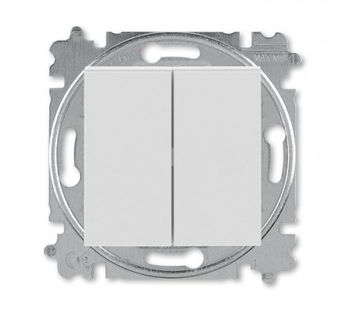 ABB Levit Серый / белый Выключатель кнопочный 2-кл.  3559H-A87445 16W  2CHH598745A6016  ABB