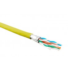 UFTP4-C6-S23-IN-LSZH-YL-500 (500 м) Кабель витая пара, экранир. U/FTP, кат. 6, 4 пары(23 AWG),одножил. (solid), LSZH, нг(А)-HF 445095  Hyperline